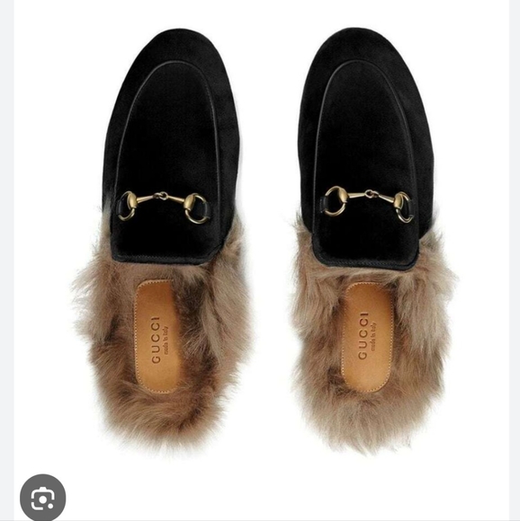 Gucci princetown velvet slippers/loafers - Picture 1 of 12